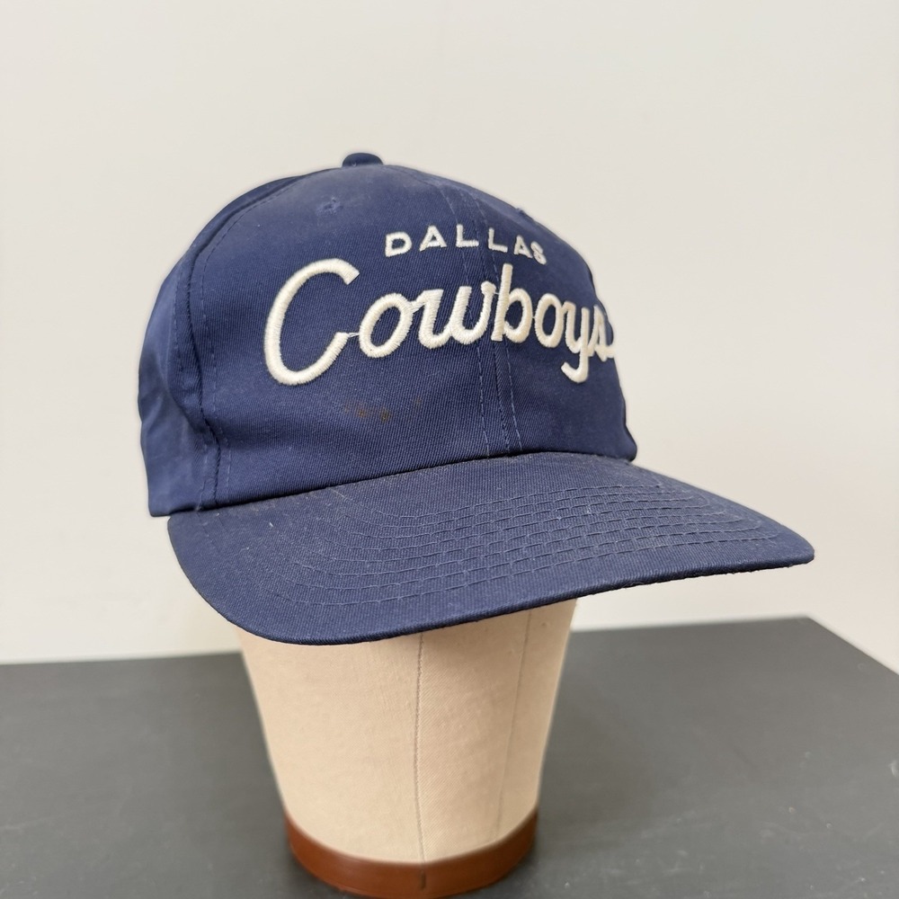 Vintage Dallas Cowboys SnapBack Script Sports Specialties Hat Football Navy READ